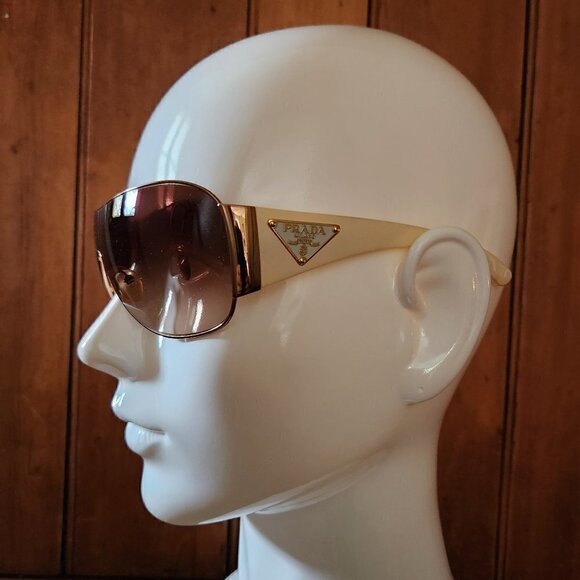 Prada Wraparound Sunglasses SPR 57L ZVA-6S1 120 3N, Authentic main image 4